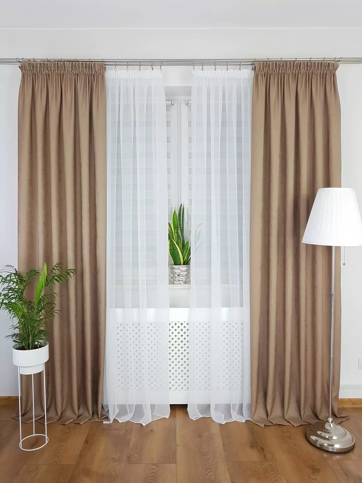 Dwie zasłony dekoracyjne brązowe Dobra Cena Sklep Online Firany