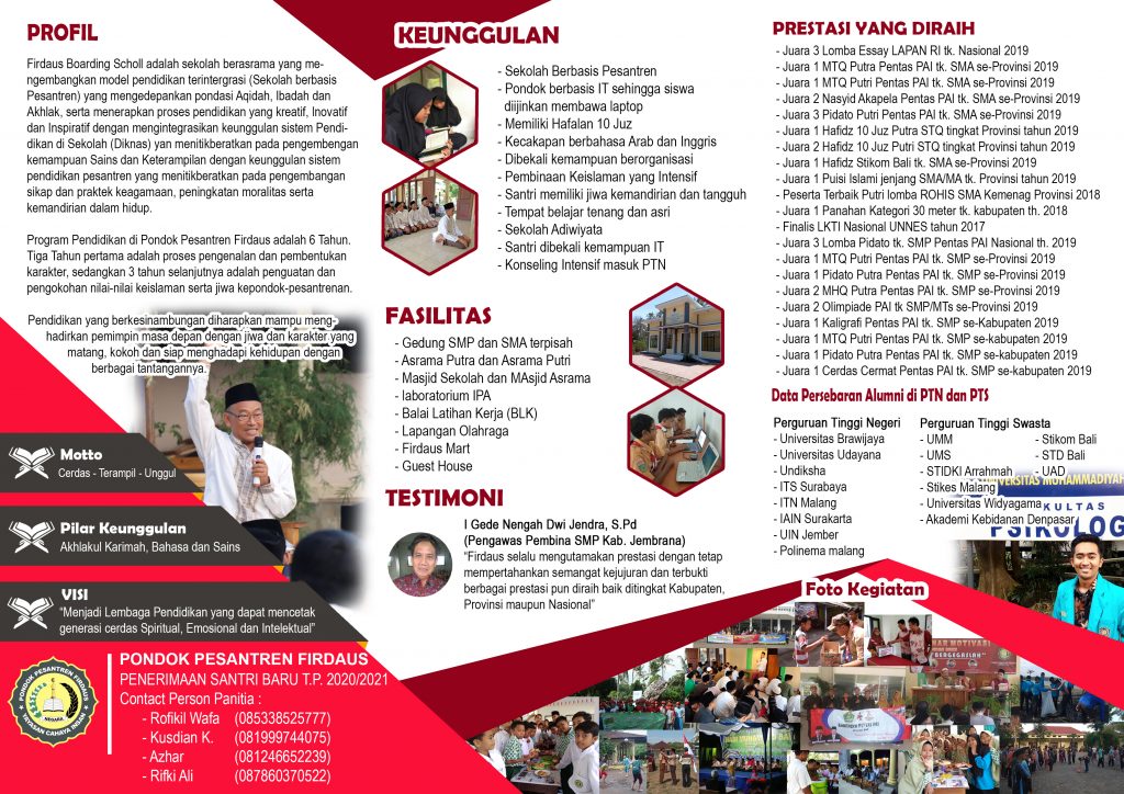 BROSUR PSB Pondok Pesantren Firdaus