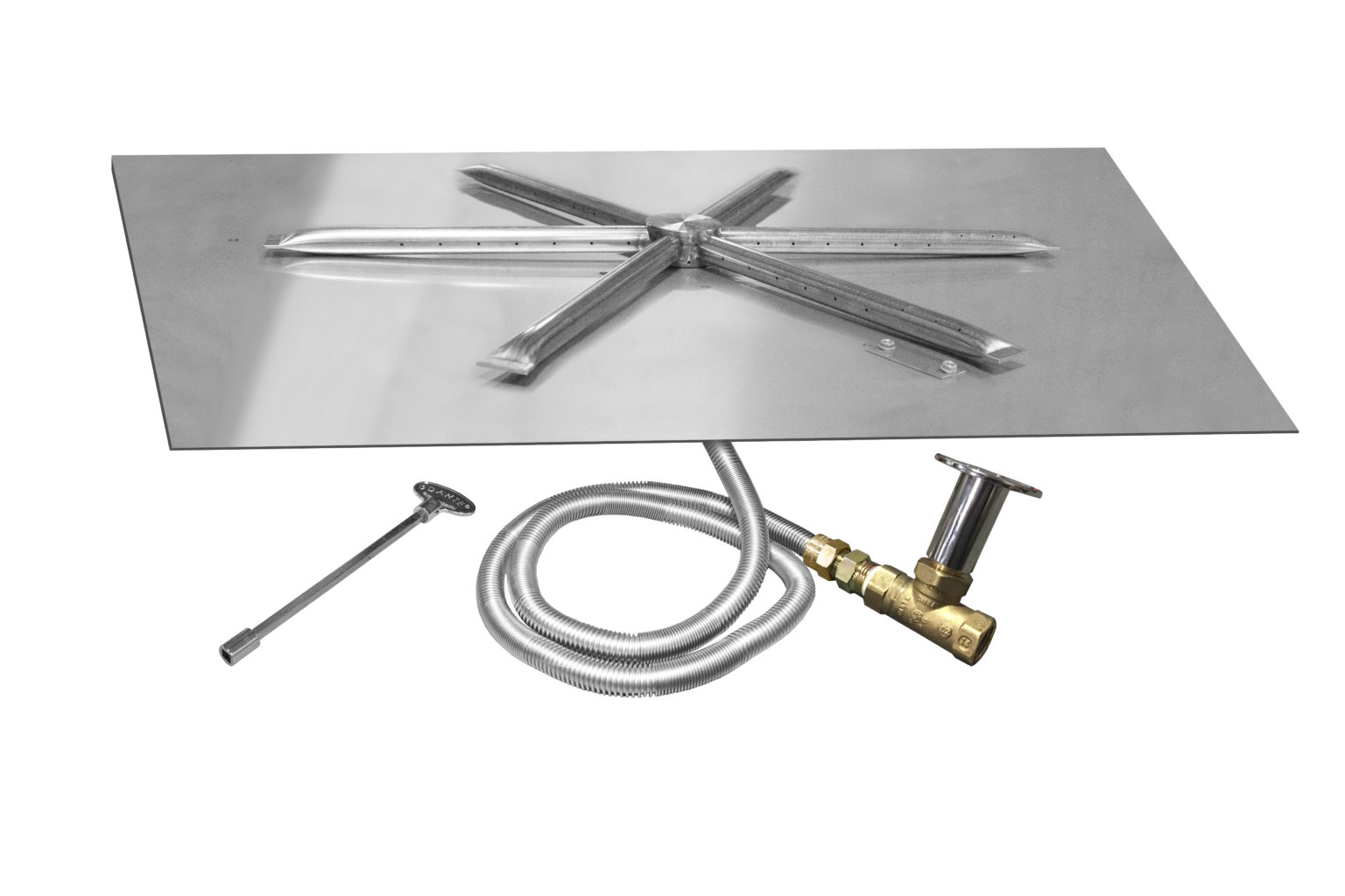 Gas Conversion Kit Unilock Brussels Dimensional Square Fire Pit