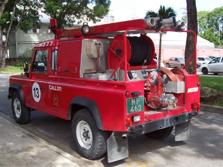Fire Engines Photos Barbados Fire Service Land Rover back