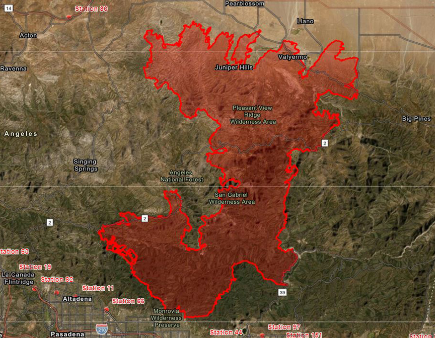Bobcat Fire Evacuation Map