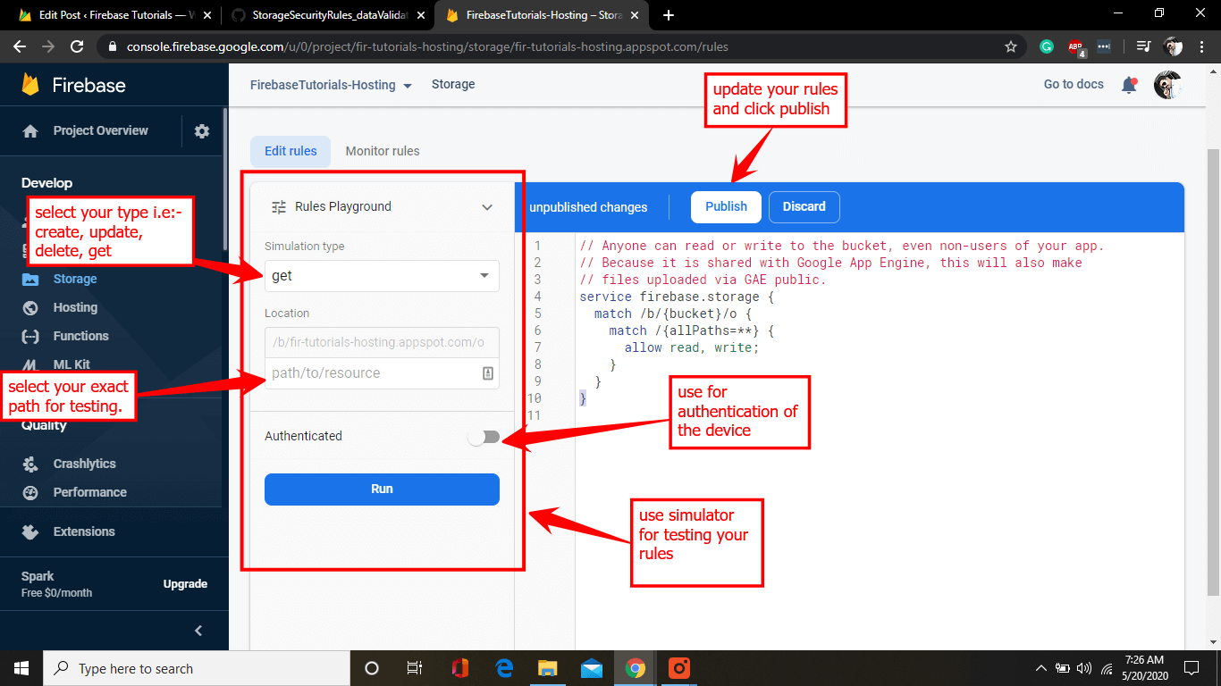 Firebase Storage Rules (Visual Tutorial 2020) Firebase Tutorials