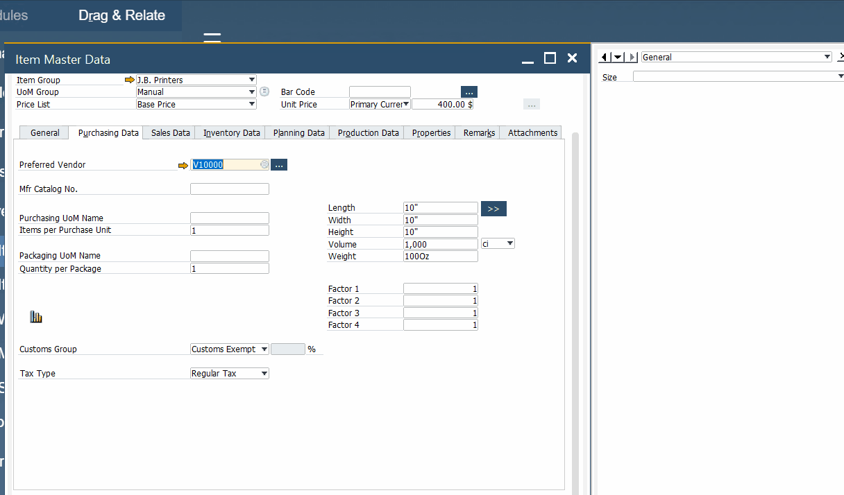 Item Master Data Sap B1 Tutorial