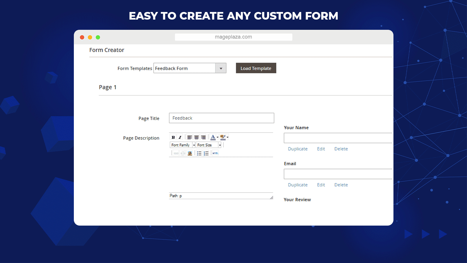 Magento 2 Custom Form extension by Mageplaza FireBear