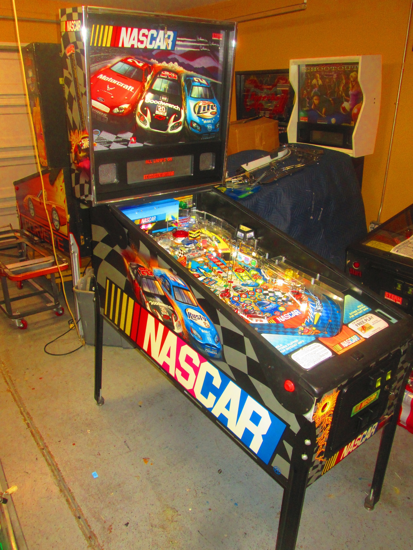 NASCAR Finishes First! Firebird Pinball Phoenix Arizona Pinball Repair