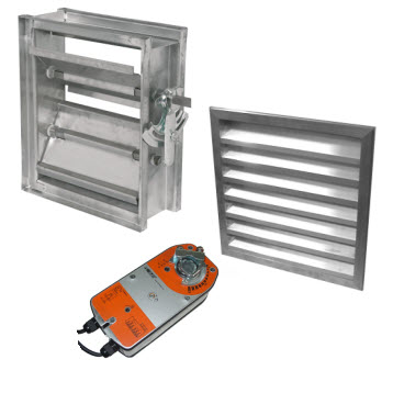 Combo Air Control Damper 6 Inch Louver & Motor - Lloyd Industries