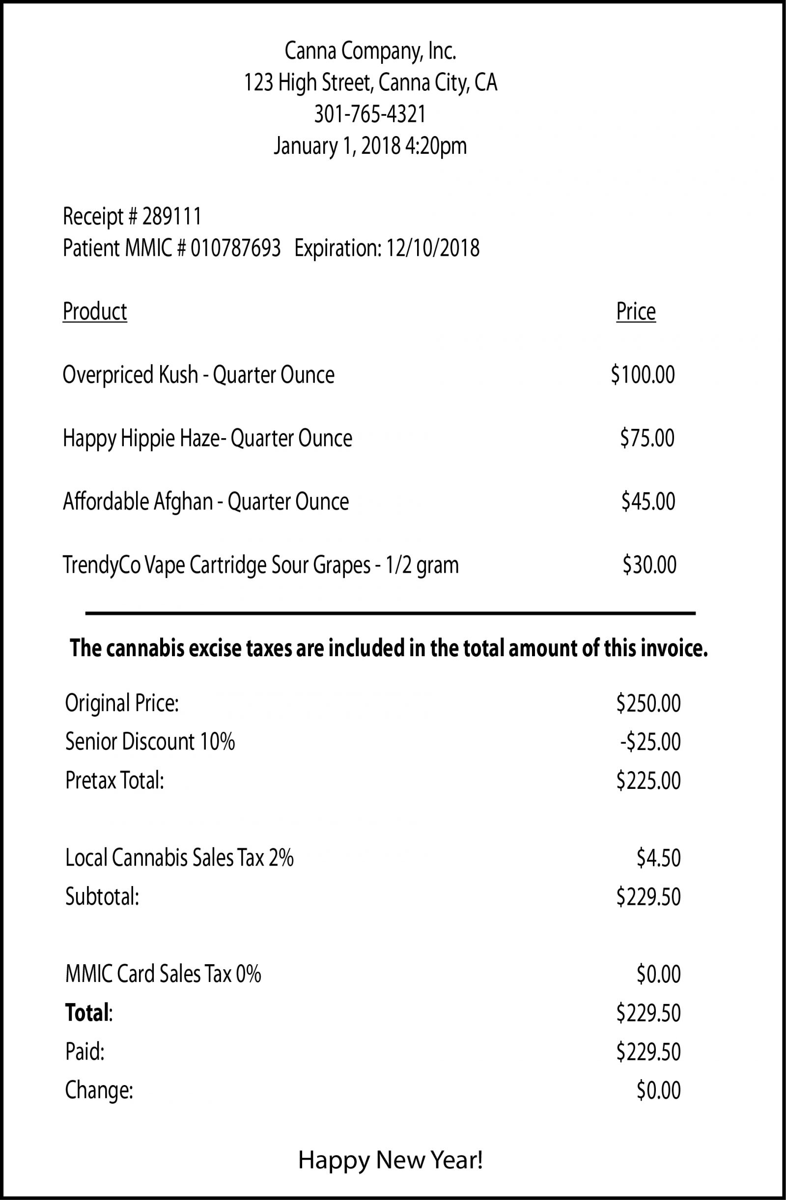 This is What Your Cannabis Receipt Should Look Like Fired Up Lawyer