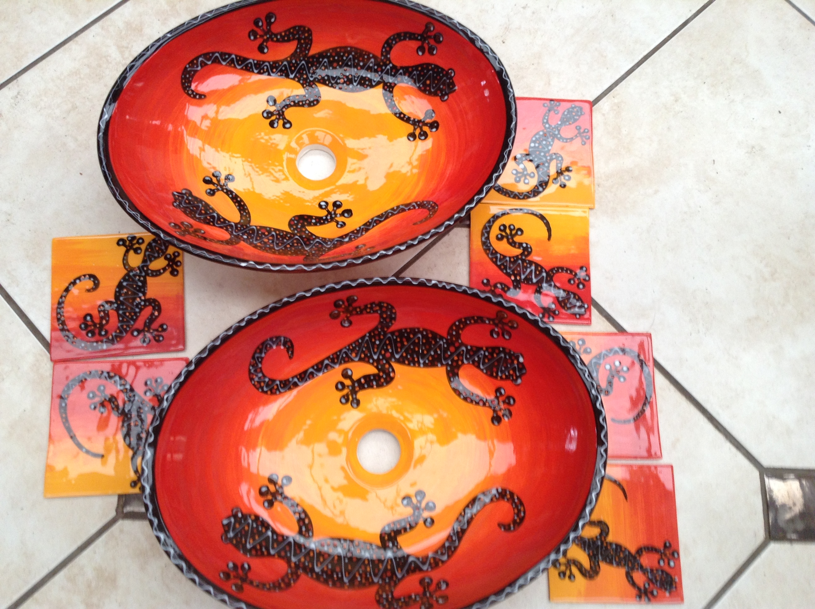 Handmade Wash Basins Handmade Wash basins Handpainted Tiles