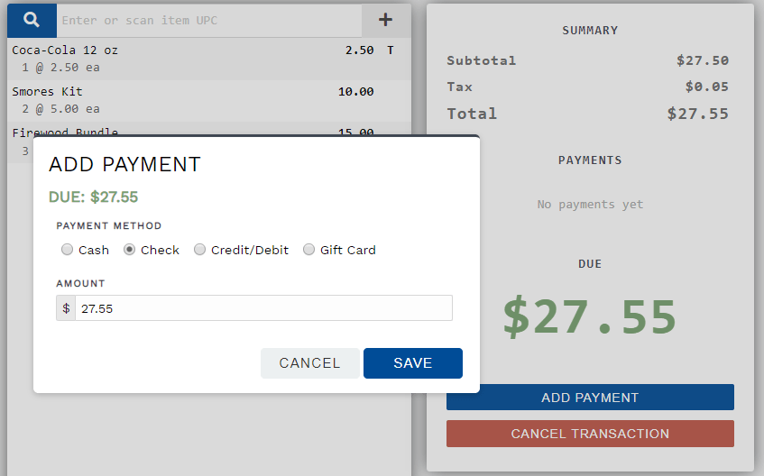Using the Pointofsale Register Firefly Reservations