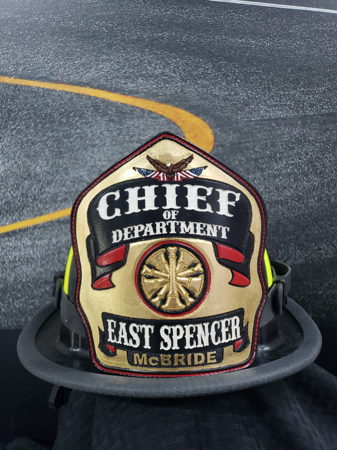 Custom Leather Fire Helmet Fronts