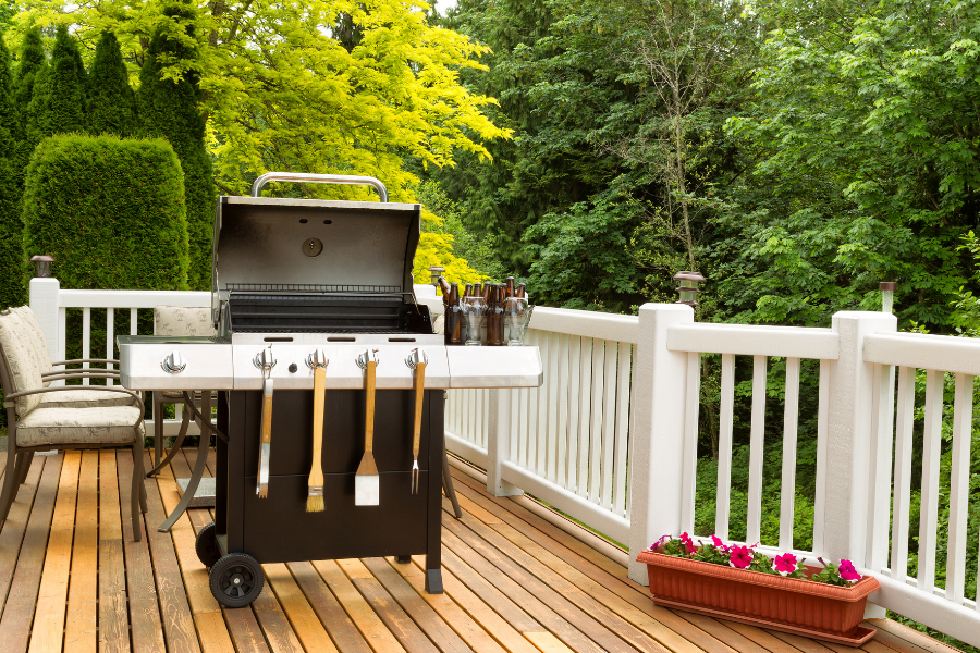 BBQ on deck The Fireplace Center