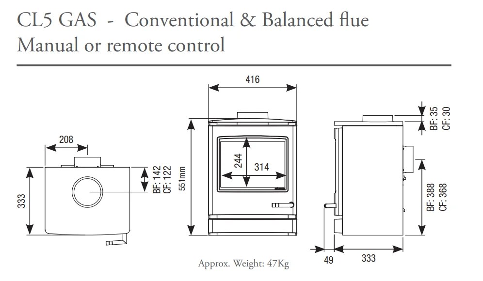 CL5 Gas Fires & Fireplaces