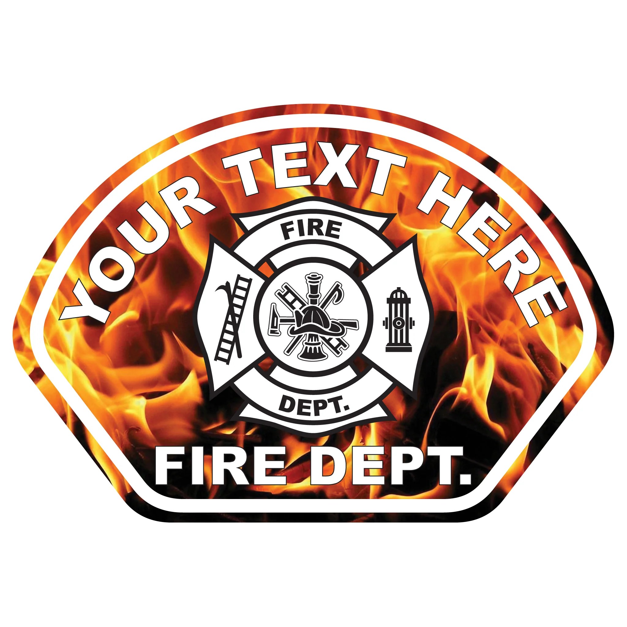 Fire & Flames Helmet Front Reflective Decals Fire Safety Decals