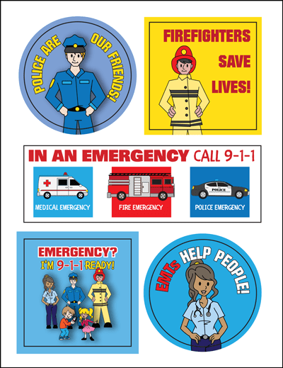 EMS Sticker Sheet For Kids | First Responders | Fire Safety For Life