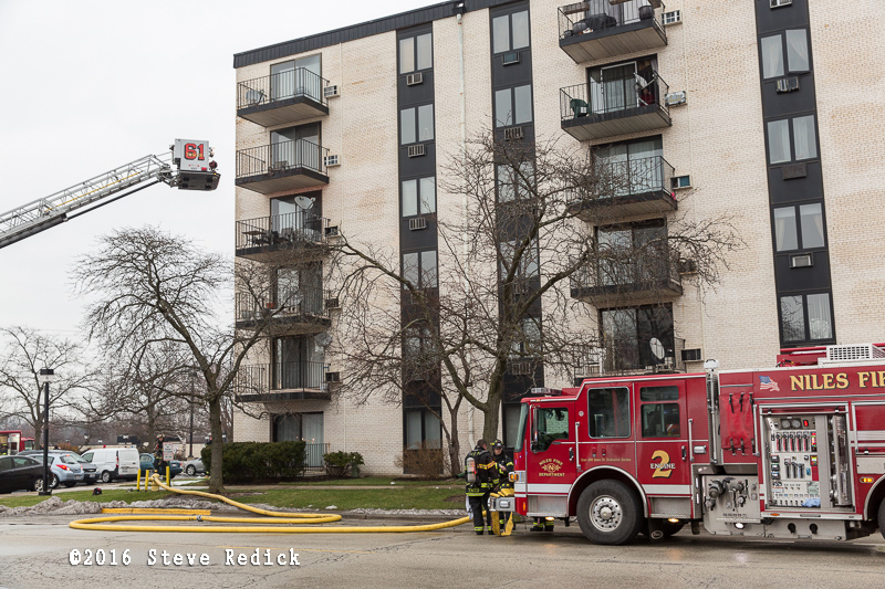 Apartment fire in Niles, IL January 15, 2015