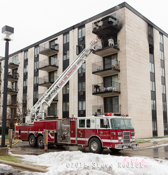 Apartment fire in Niles, IL January 15, 2015