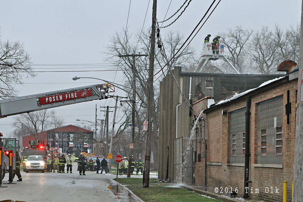 Warehouse fire in Blue Island, IL January 15, 2016