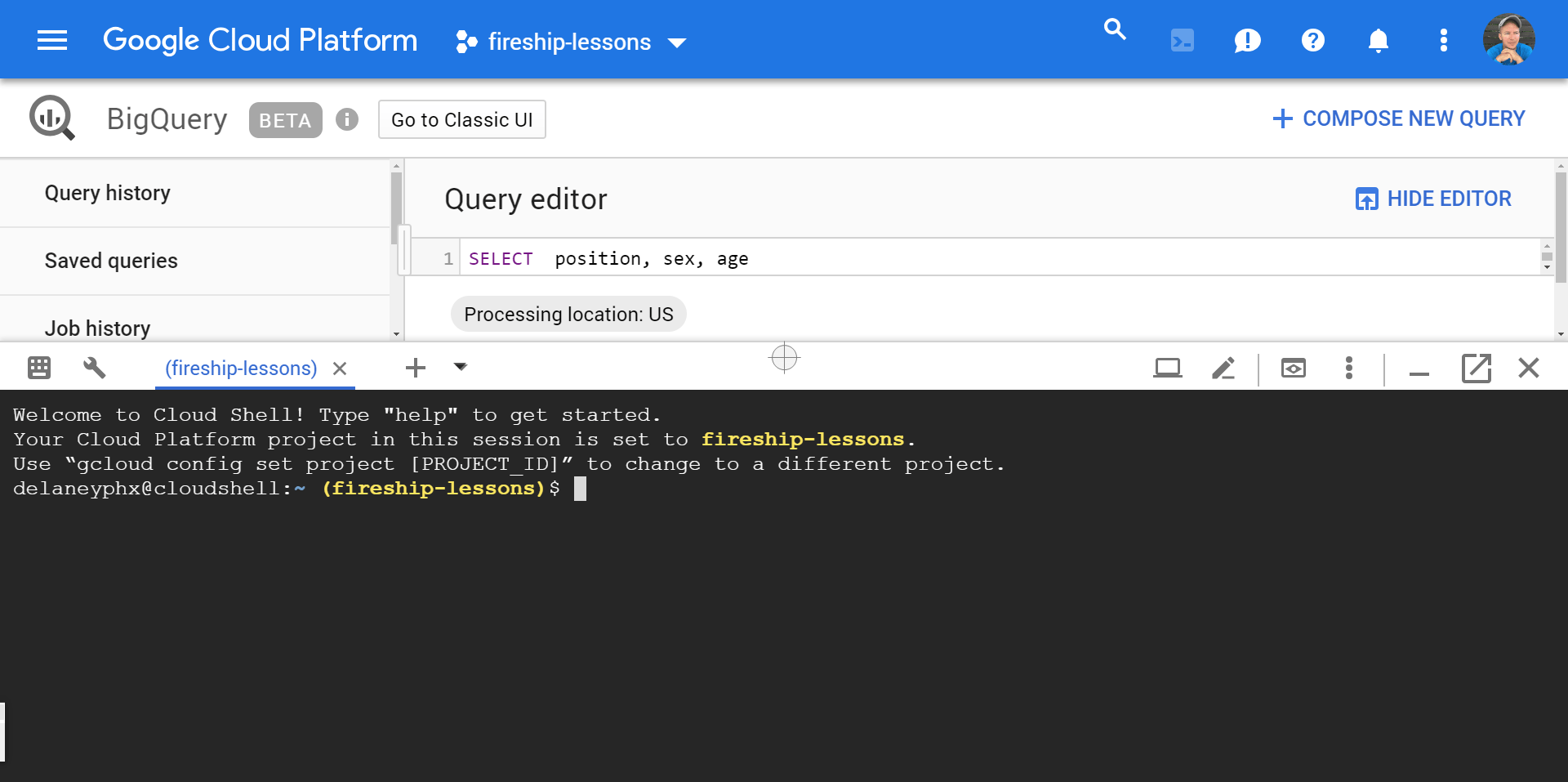 BigQuery ML Quickstart