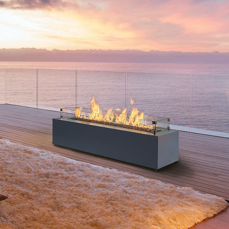 Fire Garden 108″ Complete Linear Fire Pit Fireside Hearth and