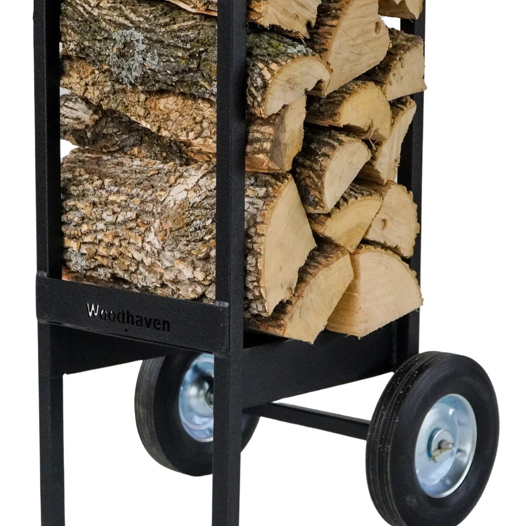 Woodhaven USA Made Steel Firewood Racks With Covers And Accessories