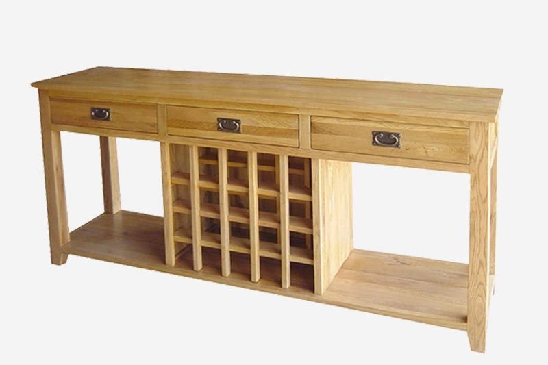 Farmhouse 3 Drawer Shelf Wine Rack Unit Firmans Direct