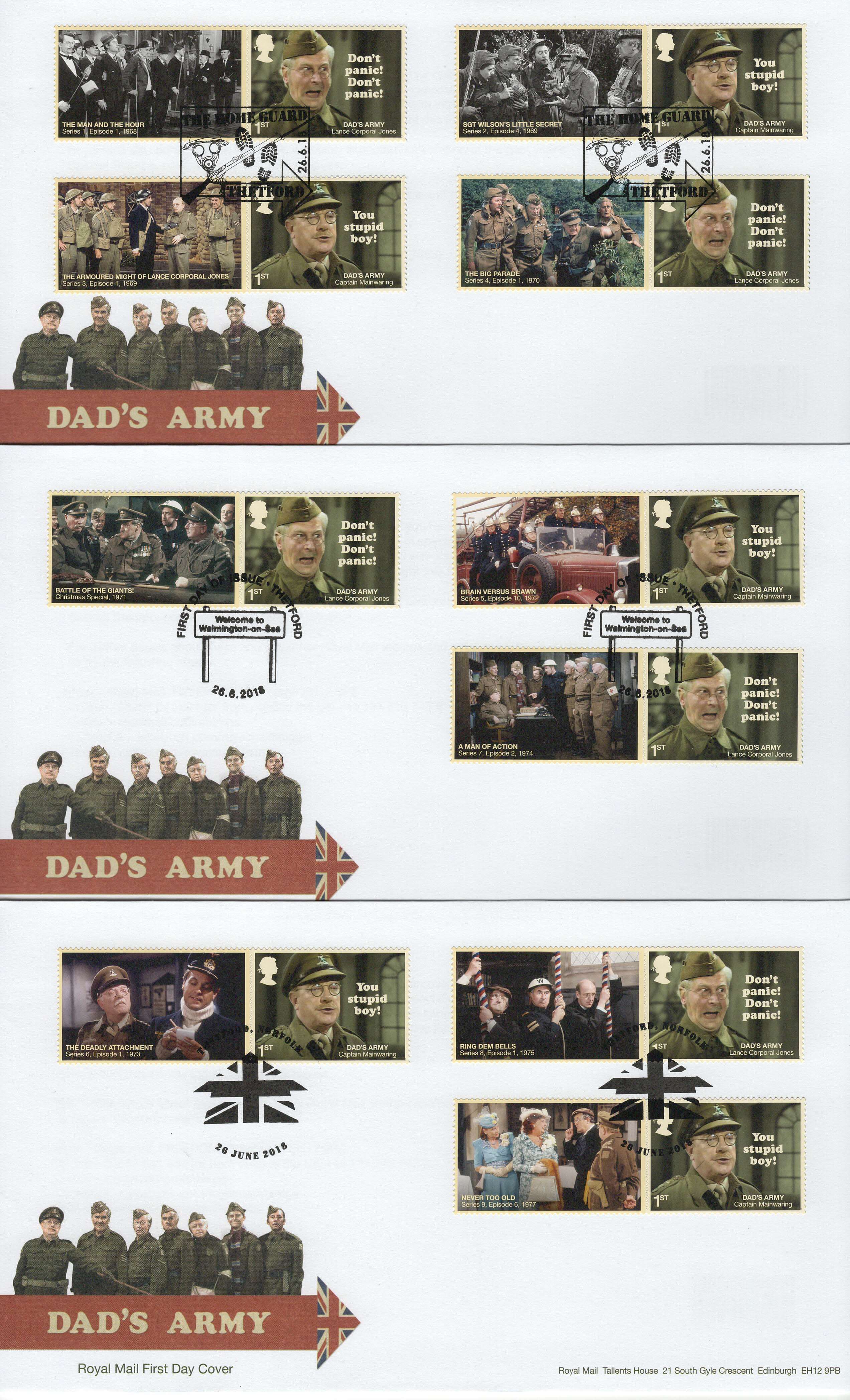 Dad’s Army Royal Mail Dad’s Army Generic Sheet FDC Cotswold