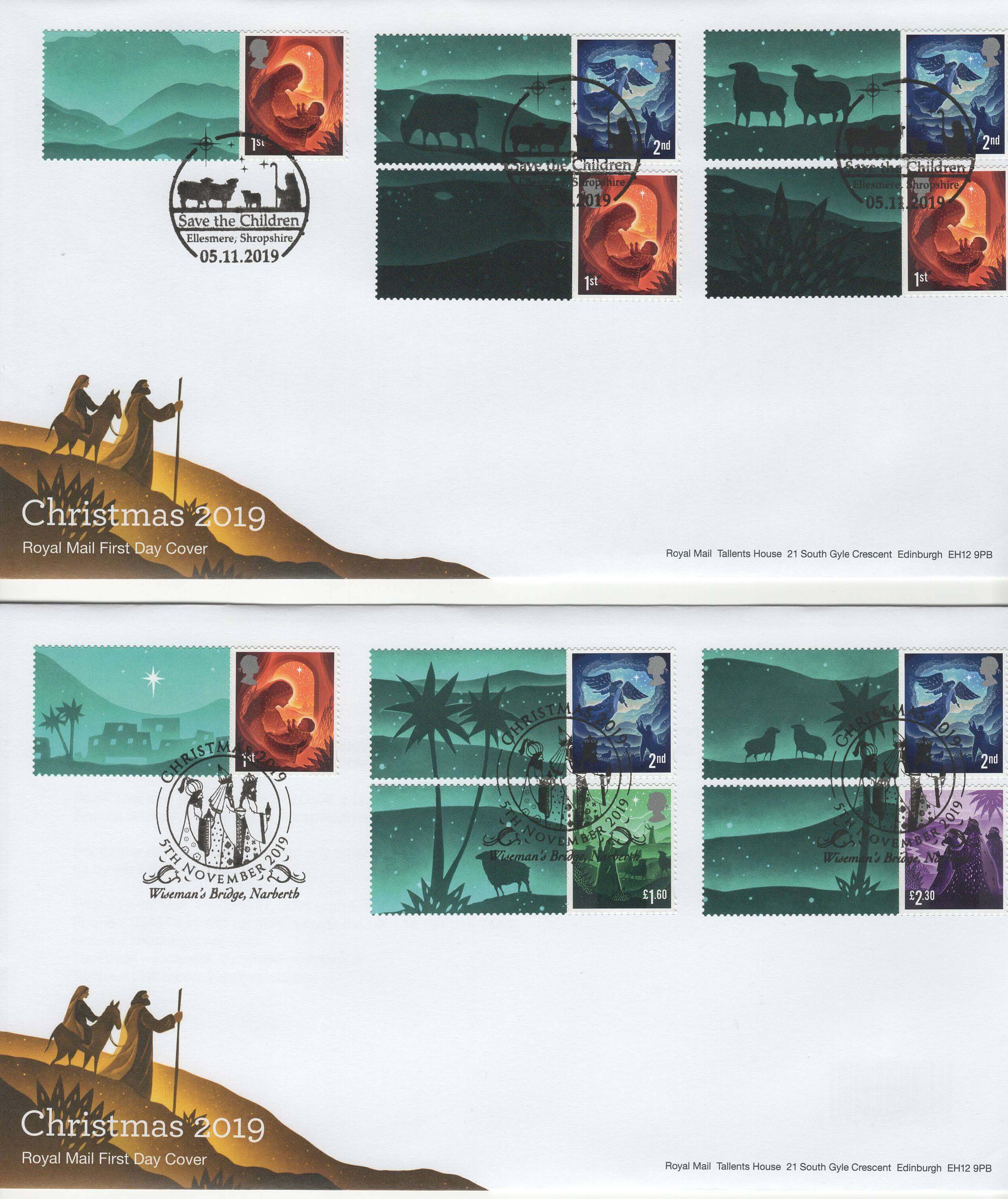 Christmas 2019 Royal Mail Christmas 2019 Generic Sheet FDC Generic