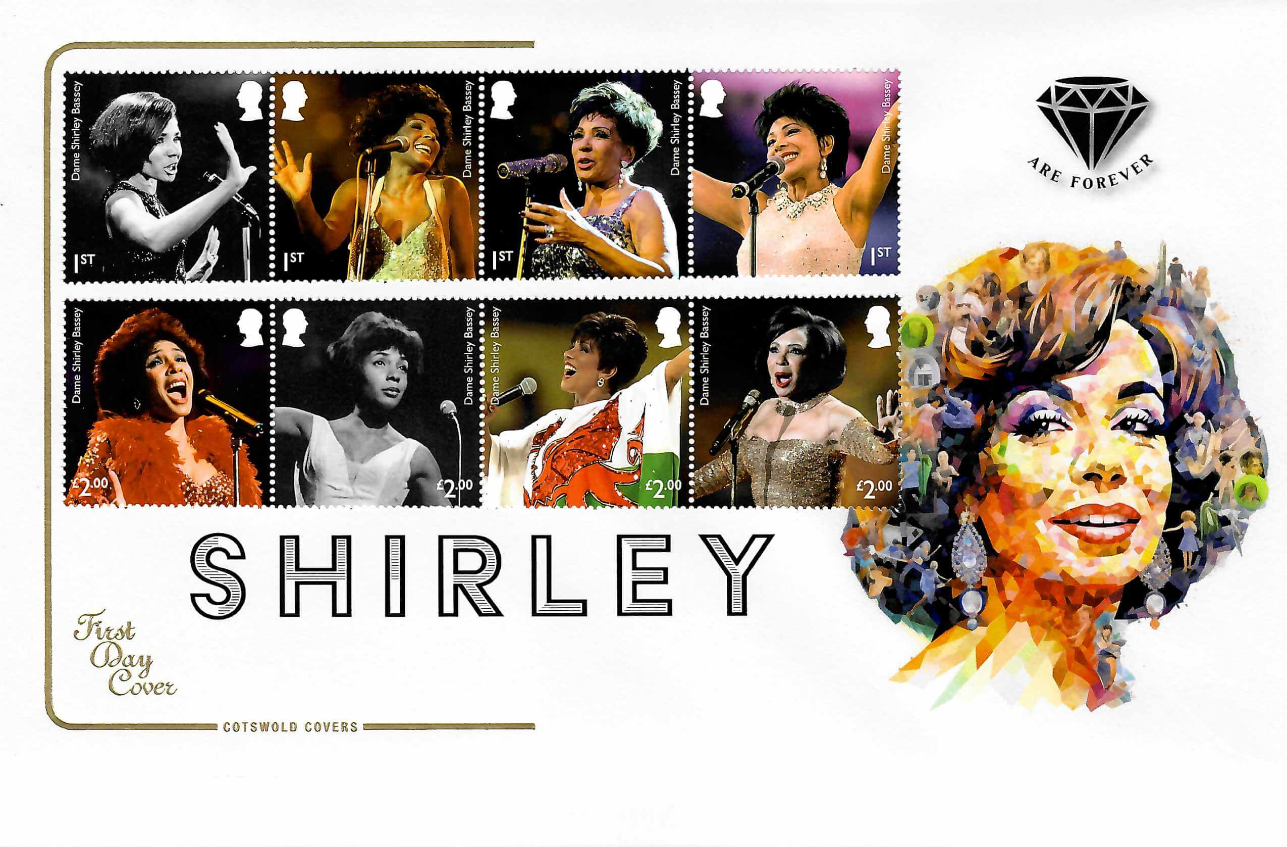Cotswold Music Giants Shirley Bassey FDC Cotswold & Stuart First Day