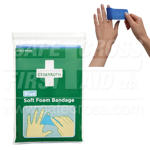 Cederroth, Soft Foam Bandage, Blue, 6 x 40 cm, Item 07813 First Aid