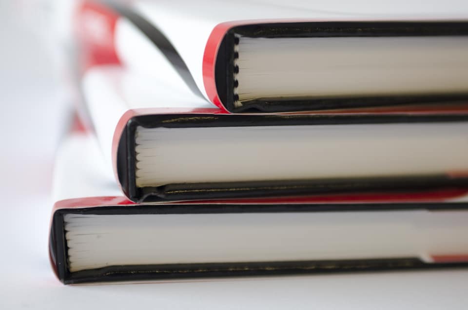 Examples of two types of hard cover binding producted at First Choice