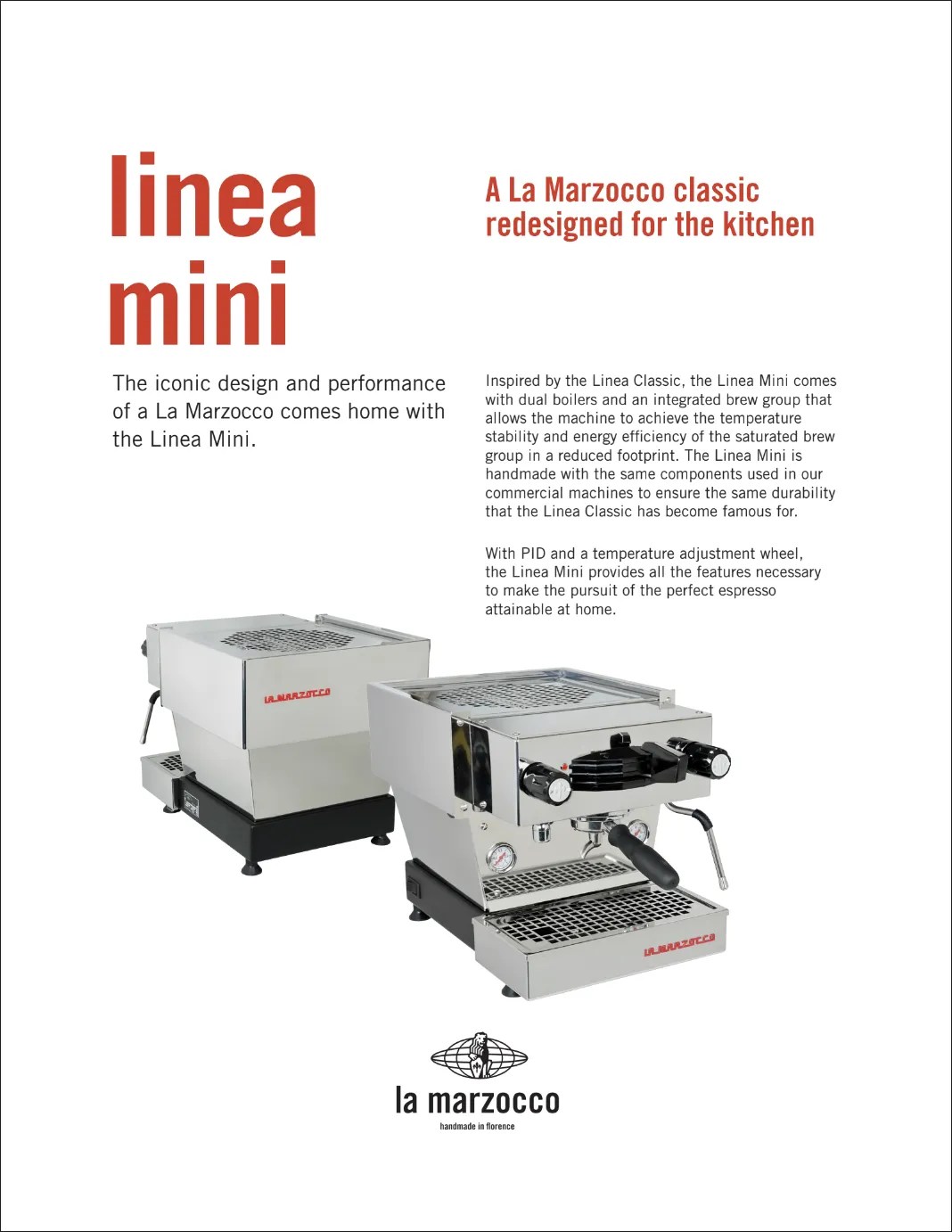 La Marzocco Linea Mini Brochure Daiohs First Choice