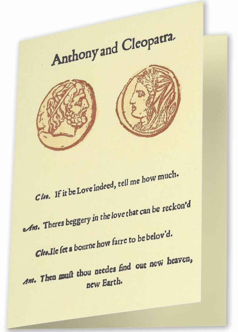 Anthony and Cleopatra Note Card First Folio Cards