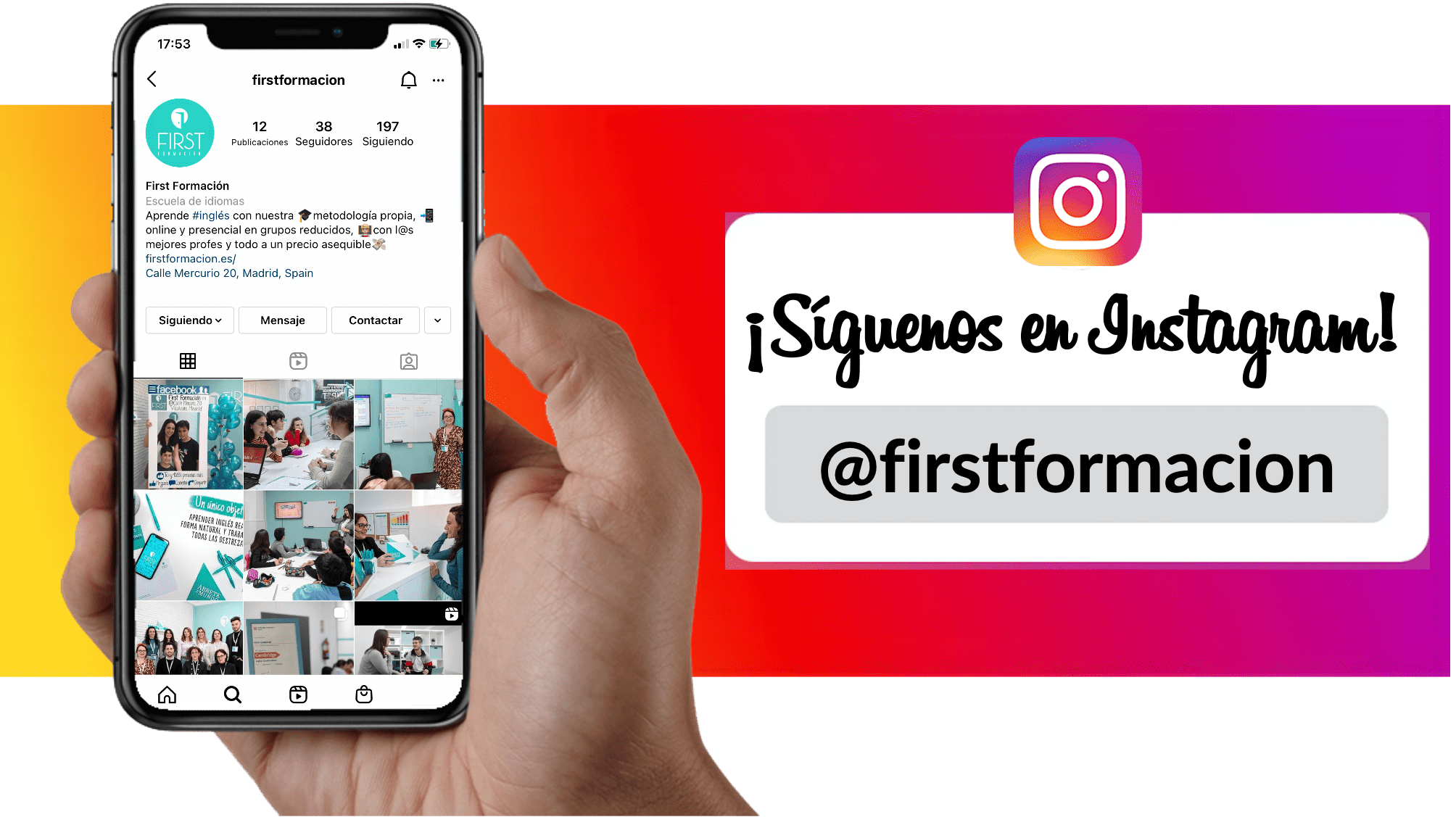 ¡Síguenos en Instagram! First Formación