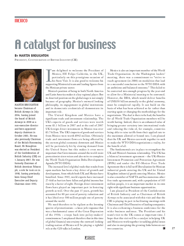 A catalyst for business FIRST Strategic Insight