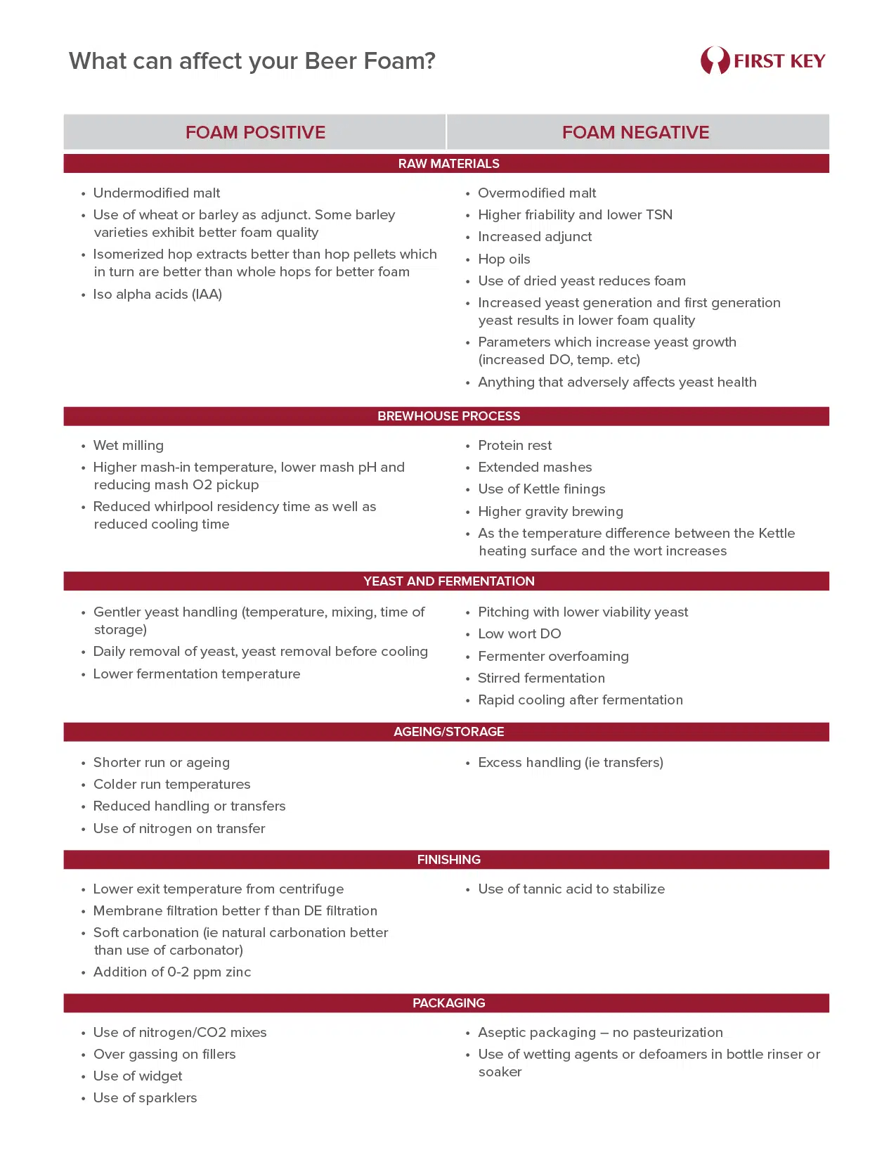 Foam Stability for Craft Brewers First Key Consulting