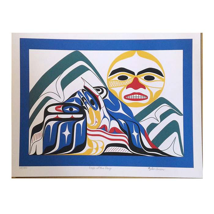 アート シルクスクリーン 絵 画 カナダ 先住民 ネイティブ インディアン 限定エディション 64/200 CORMORANT：カナダお土産