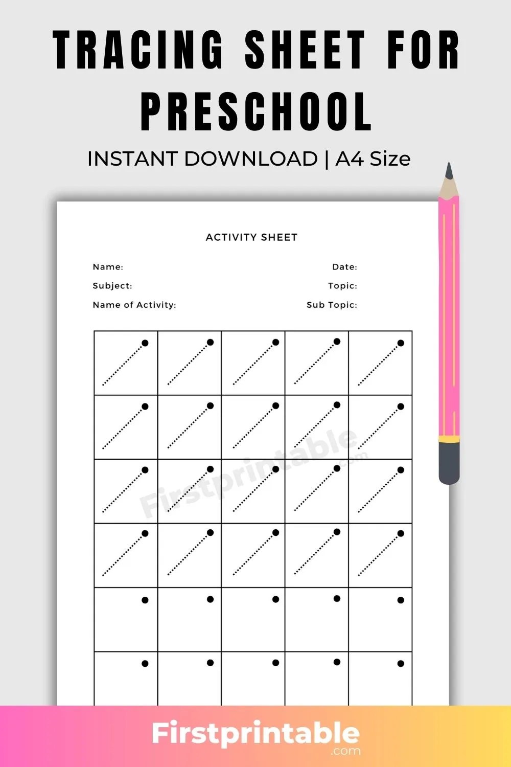 Tracing Lines Worksheets For 3 Year Olds