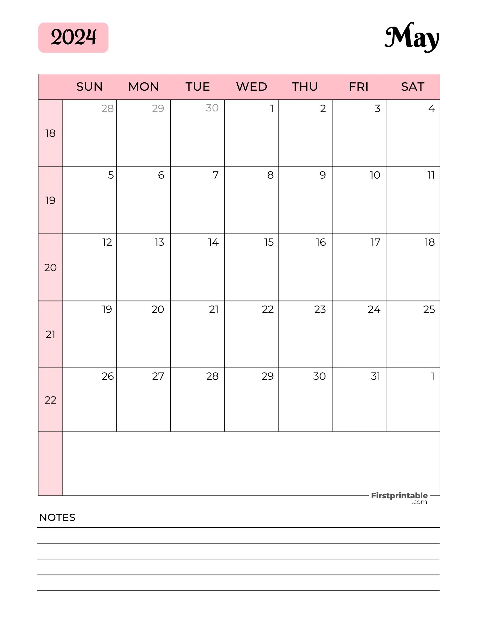May 2024 Calendars 40 Free Printable PDF May 2024 Calendars 40 Free Printable PDF