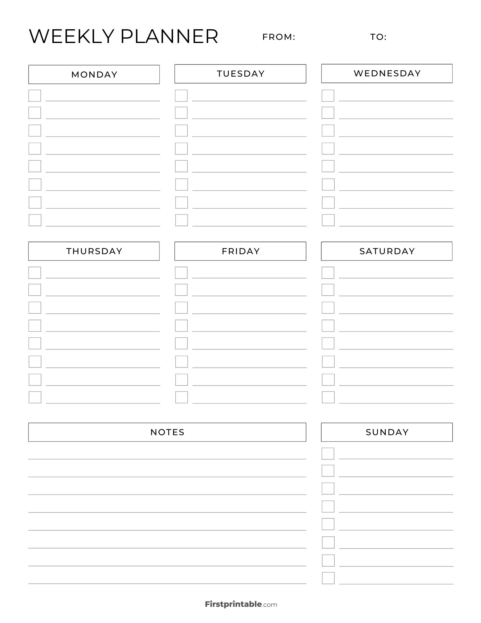 Printable Weekly Calendar & Planner Free Templates Printable Weekly Calendar & Planner Free Templates