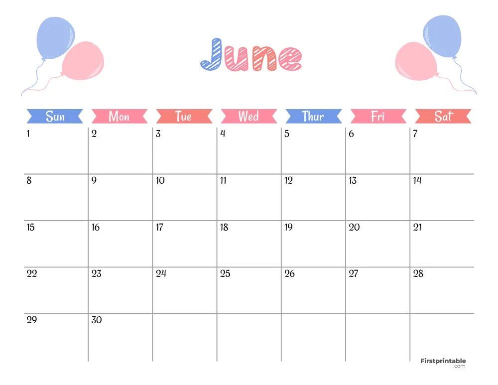 June 2025 Calendars Free Printable & Fillable June 2025 Calendars Free Printable & Fillable