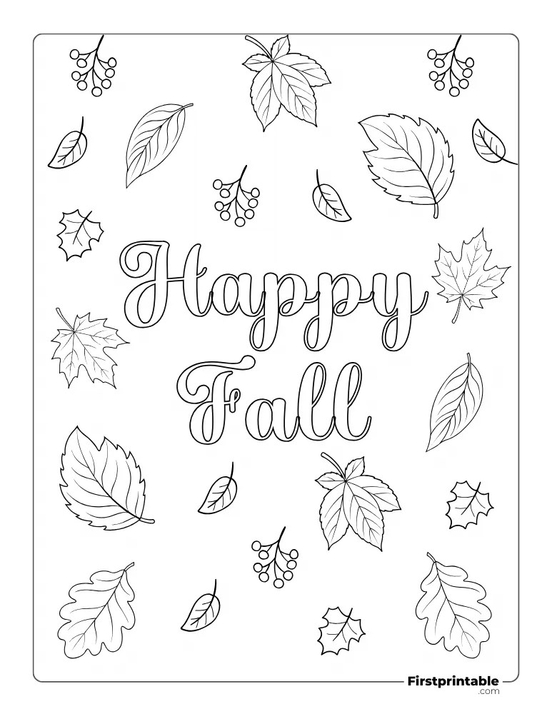 Autumn And Fall Coloring Pages 70+ Free Printable PDF