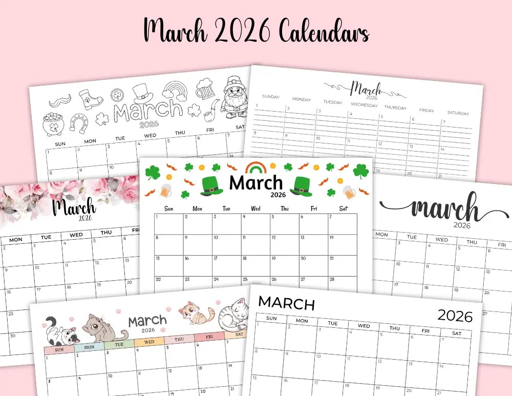 Blank Calendar Templates Free Printable PDFs