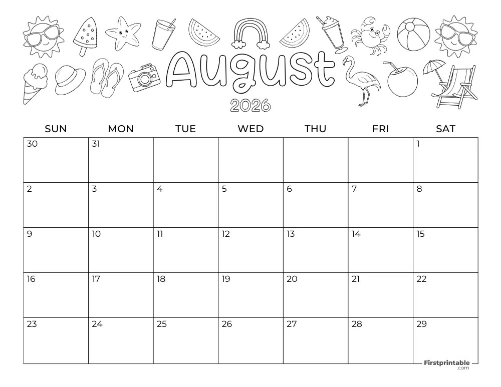 August 2026 Calendars 40 Free Printable PDF