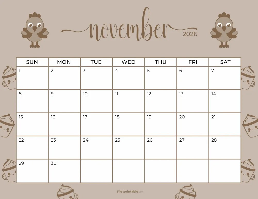 November 2026 Calendars 40 Free Printable PDF