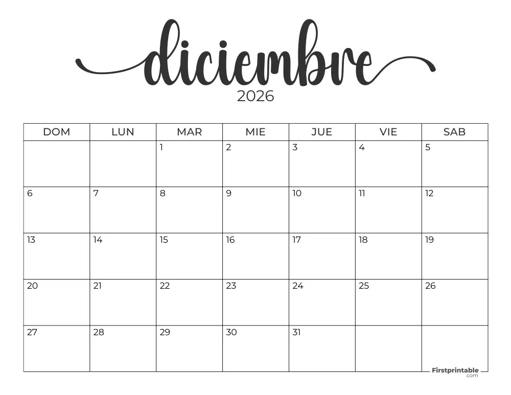 December 2026 Calendars 40 Free Printable PDF