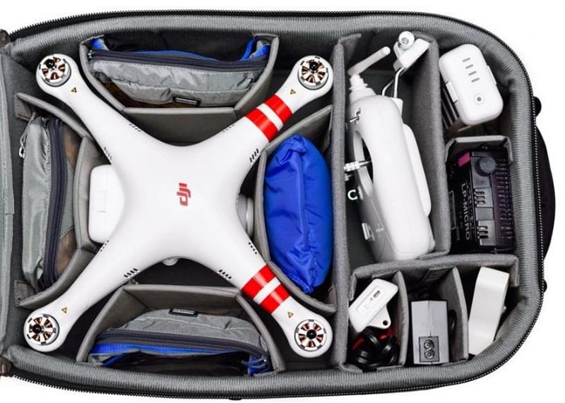 Airport Helipak quadcopter backpack First Quadcopter