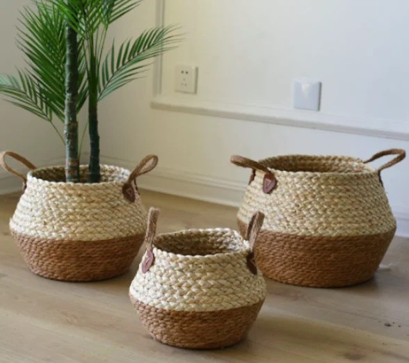 Boho Seagrass Woven Storage Basket First Soul