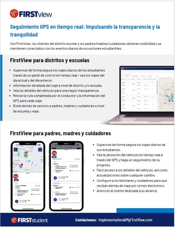 FirstView Yellow Bus Benefits Flyer (SP) First Student, Inc.