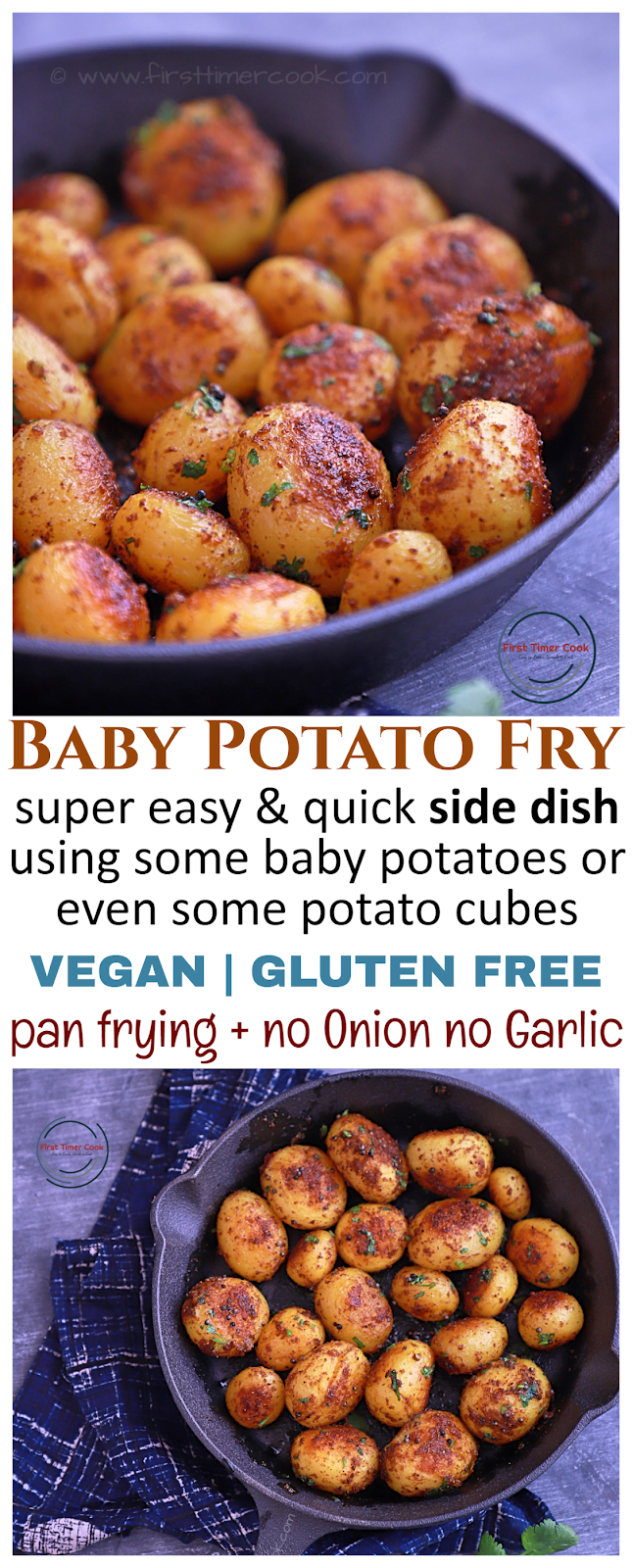 Baby Potato Fry Pan Fried Baby Potato (VIDEO recipe) First Timer Cook