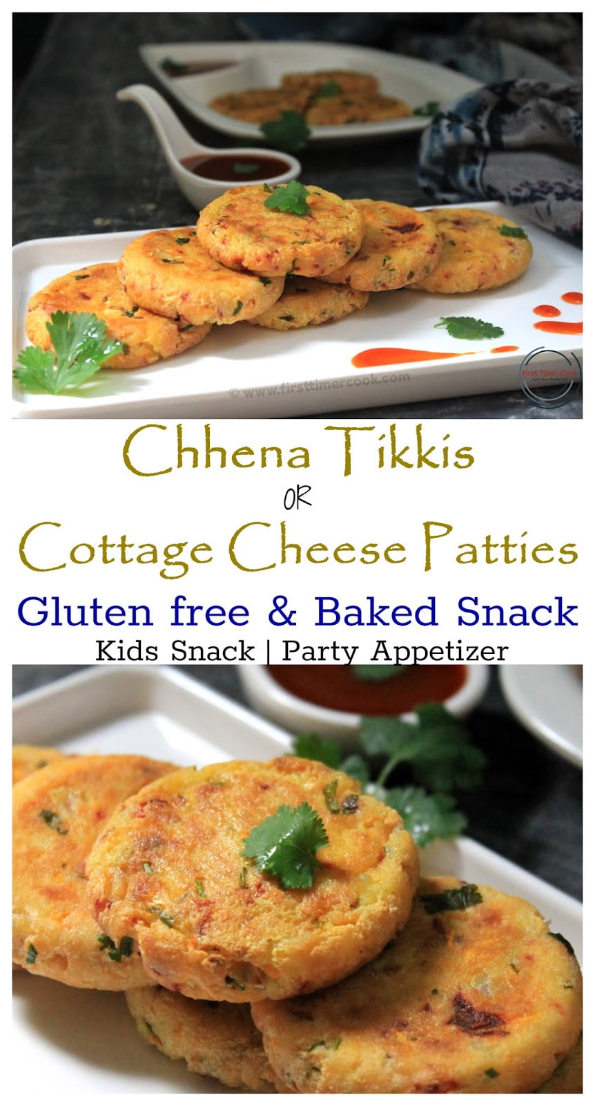 Baked Chenna Tikkis Baked Cottage Cheese Patties First Timer Cook